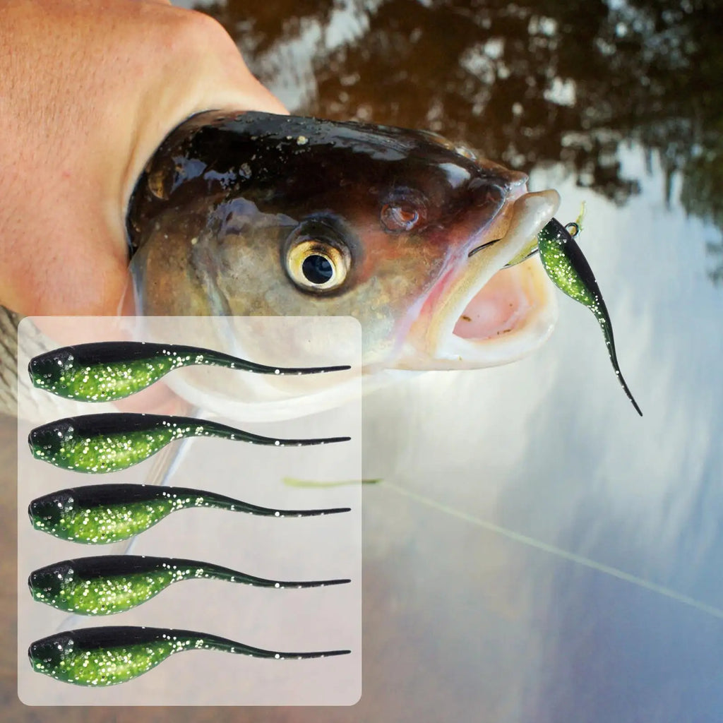 Fishing Lure Soft Compact Bass Baits Realistic Fish Luring Tools Bright Color Freshwater Angling Baits for Pond River Lake Oasis Select