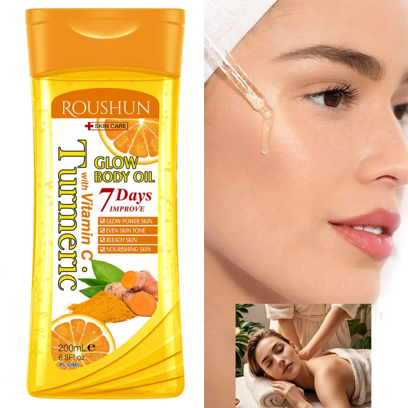 ROUSHUN Turmeric Vitamin C Body Oil 200ml – Moisturizing