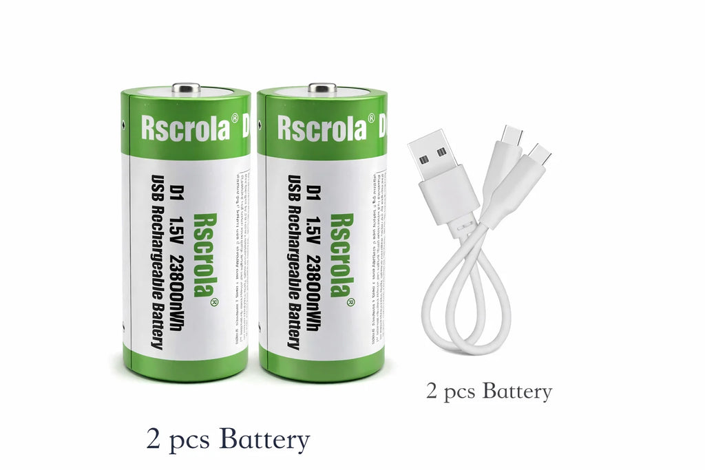 1.5V Constant Voltage Output D Size Rechargeable Batteries,Cost-Saving with Cycle Charging,Stable/large capacity/high cycle life Oasis Select 2 PCS Batteries