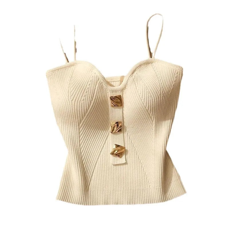 Knit Bandeau Camisole for Women Summer New Sleeveless Backless Crop Top Layering Undershirt Casual Chic Basic Clothing Oasis Select