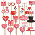 25 Piece Valentine's Day Photo Booth Props Decor Valentines Day Decorations Pink Oasis Select Pink NONE