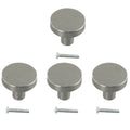 Contemporary Round Single Hole Cabinet and Drawer Handle in Space Aluminum Designed for Minimalist and Functional Furniture Use Oasis Select 4PCS China Mainland