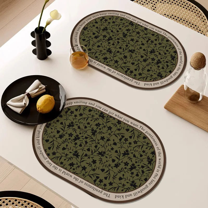French Waterproof Leather Placemat Grease-proof Washless Placemat Dishes Scalder-proof Thermal Insulation Mat Western Placemat Oasis Select O1 30 x 50cm