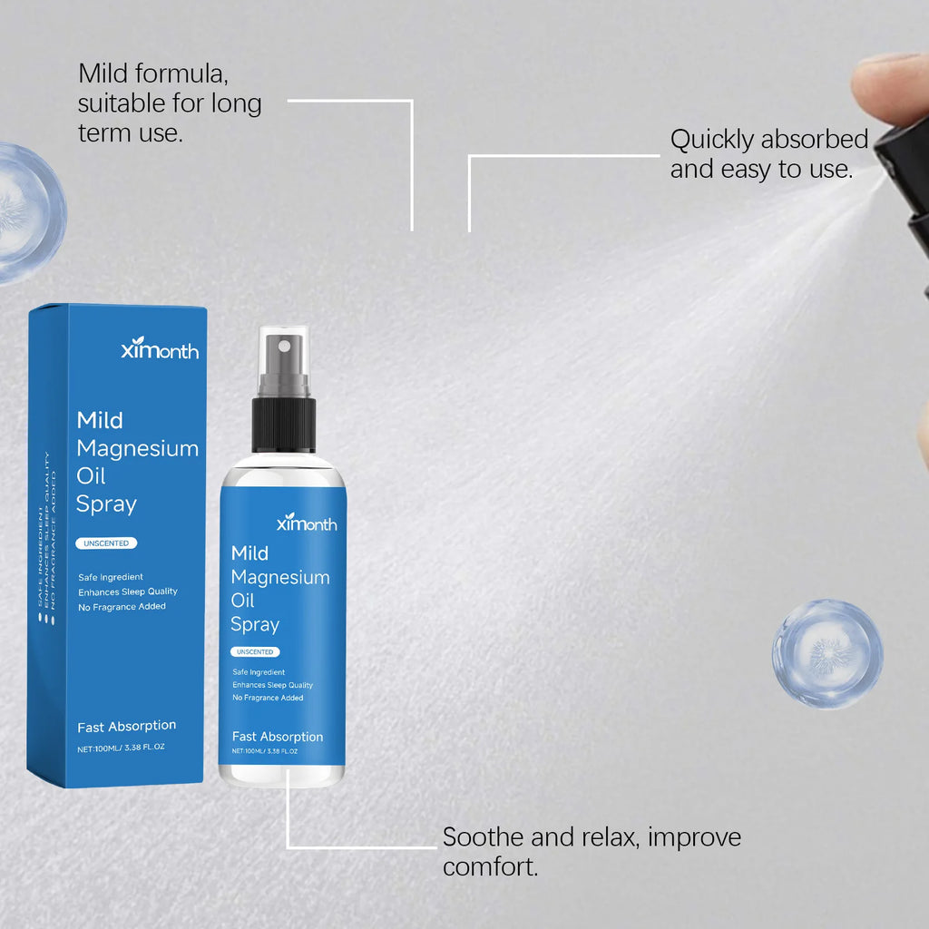 Organic Magnesium Oil Spray – Sleep, Calm & Muscle Relief Magnesium Body Spray Oasis Select
