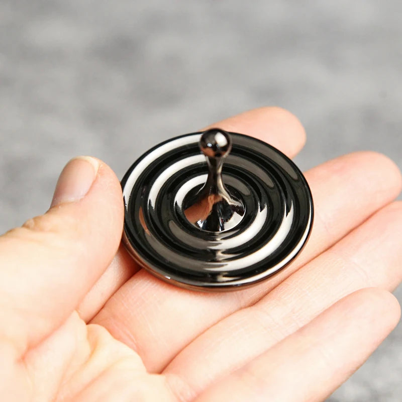 Zinc Alloy Enchanting Teardrop Fidget Spinner - Rotating Desk Top Stress Reliever for Adults and Children, Unique Gift Oasis Select black