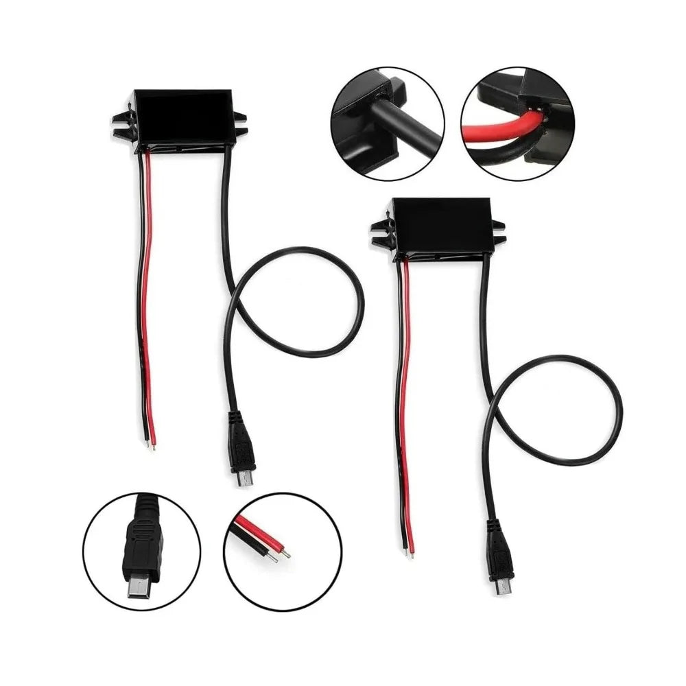 DC To DC 12V (8-23V) Step Down To 5V 3A 15W Converter Module Waterproof Housing With Micro USB Output Compatible With Many Phone Oasis Select