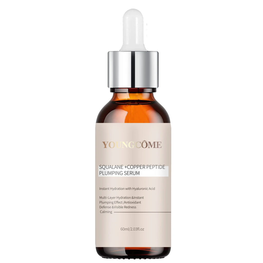 Squalane Copper Peptide Plumping Serum for Face - Hyaluronic Acid Firming Moisturizer - Rapid Hydration Serum for All Skin Types Oasis Select 60ml