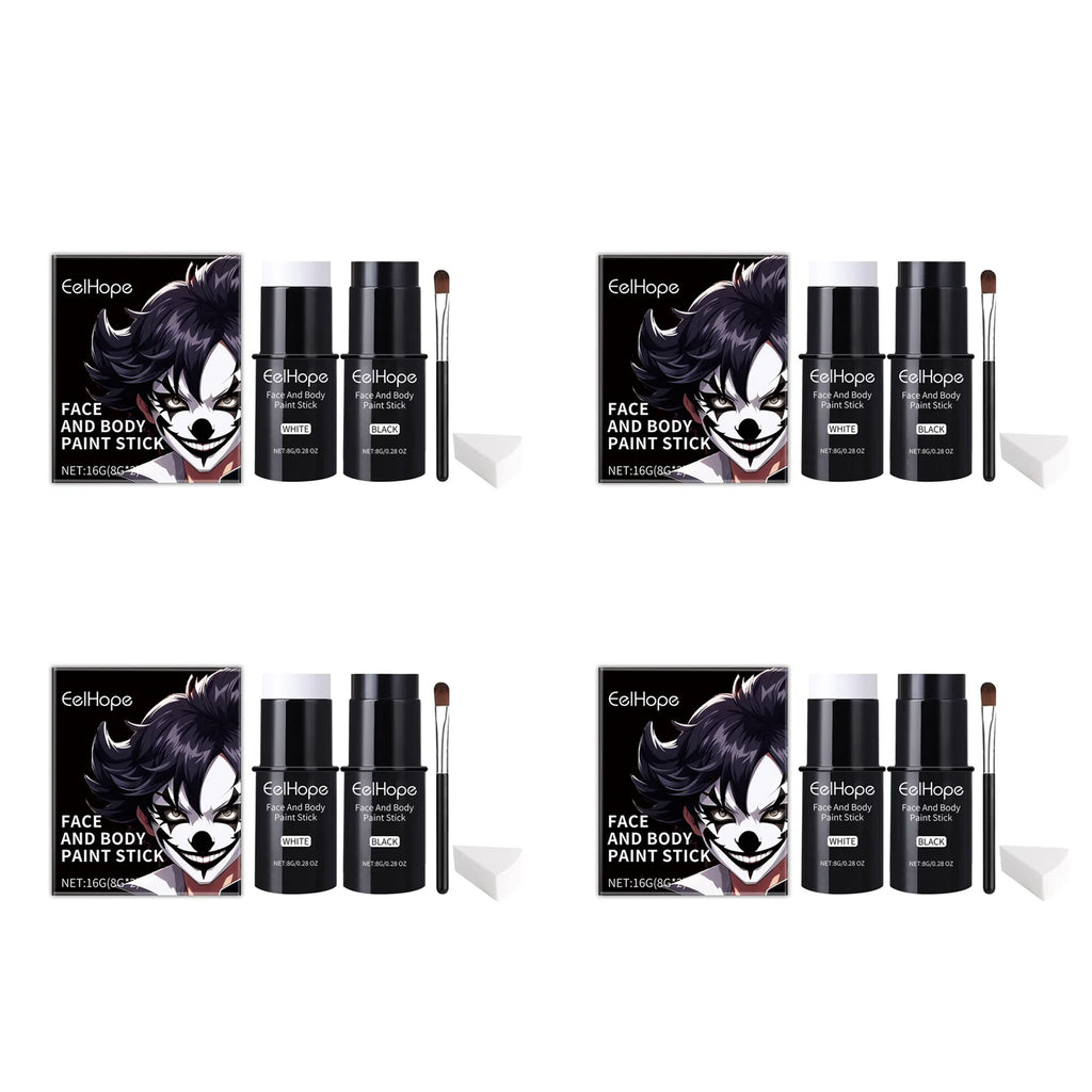 Black & White Face Body Paint Kit – Halloween & Cosplay Set Face & Body Paint Kit Oasis Select 4sets boxed