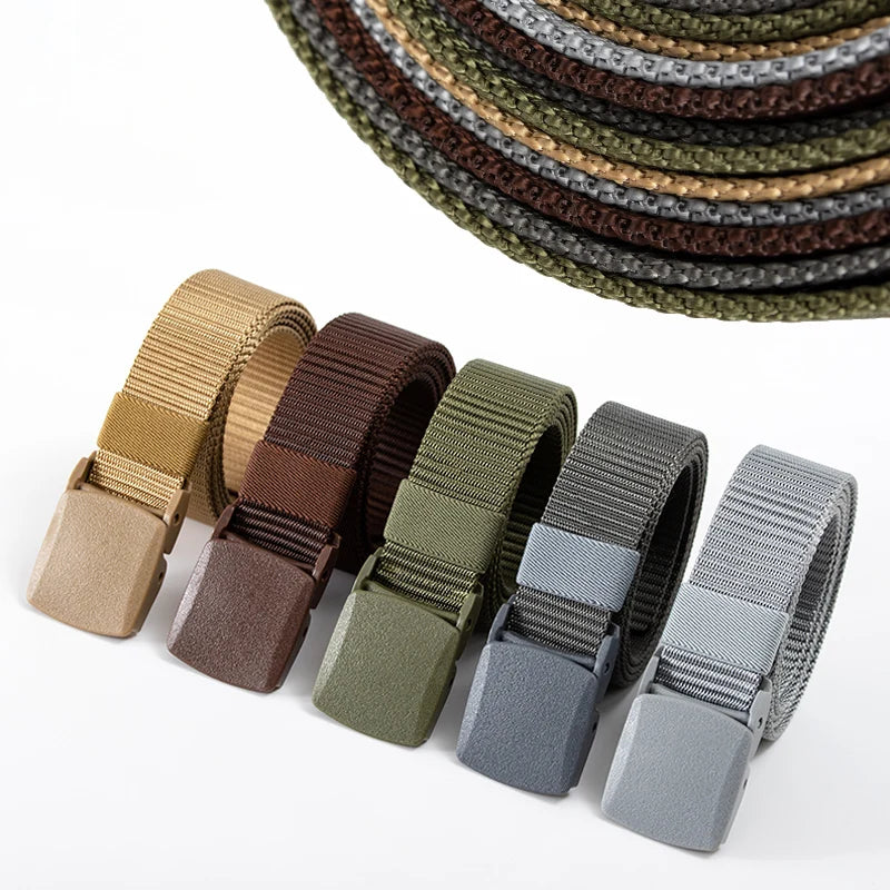 Unisex Nylon Tactical Belt – Non-Magnetic Plastic Buckle