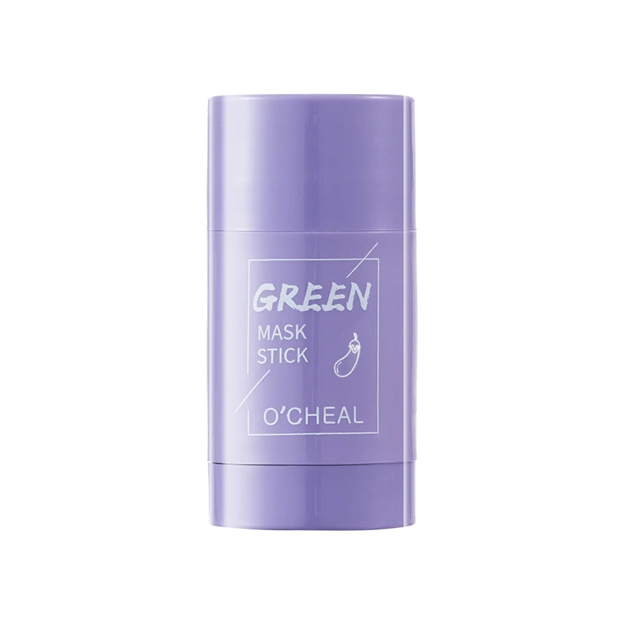 Natural Green Tea Facial Mask Stick Oil Control Mud Cream Hydrating Blackhead Removal Pore Refining Skin Care Oasis Select aubergine 40g