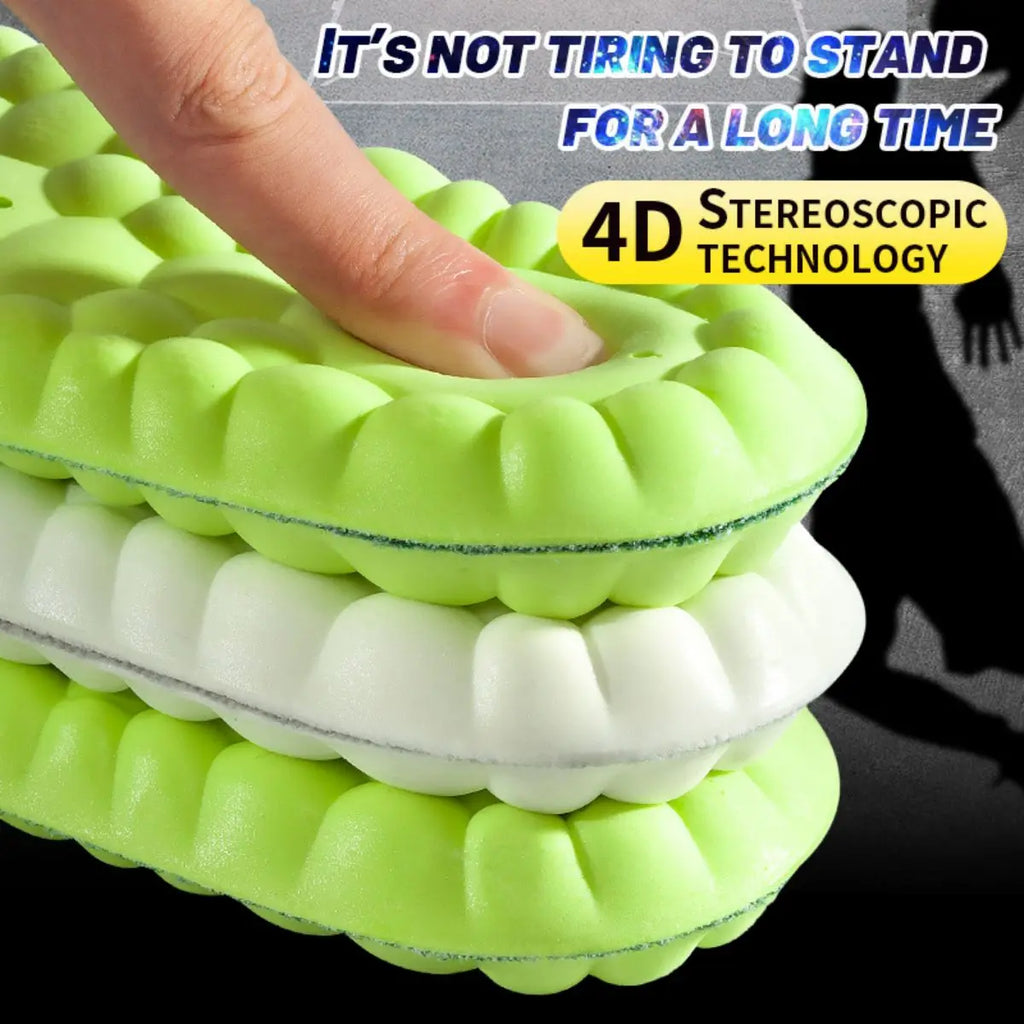 1Pair Sport Insoles PU High Stretch Shock Resistant Antibacterial Anti-odorant Breathable Insoles Comfortable for Shoes Cushion Oasis Select