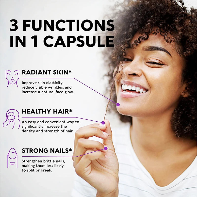 BBEEAAUU Biotin Capsule Biotin for Hair Growth Strong Hair Dry Hair Follicle Repair Skin Hydrolyzed Adult Beauty Care Oasis Select