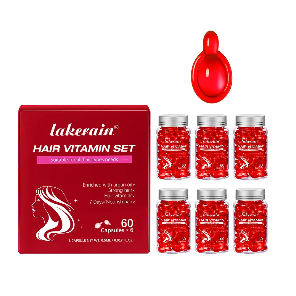 6Pcs Morocco Argan Oil Hair Care Capsules Vitamin Serum Repair Split End Damaged Hair Nourishing Hair Treatment Essential Oil Oasis Select 6pcs1set