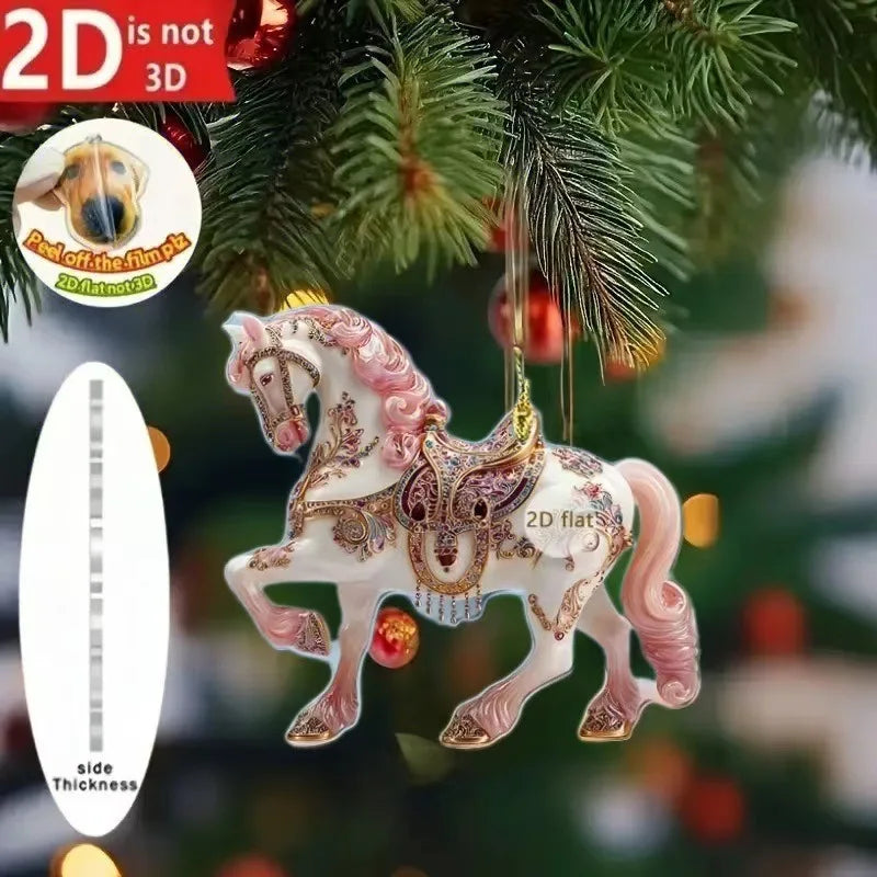 Golden Acrylic Horse Keychain Pendant – Car & Bag Charm Gift