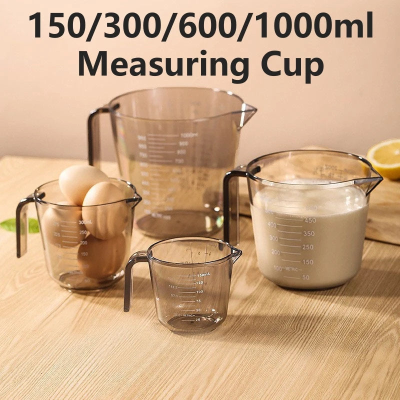 Measuring Cup Premium Graduated Transparent Heat Resisting Plastic Milk Cups Pour Spout with Handle Kitchen Tool Microwavable Oasis Select