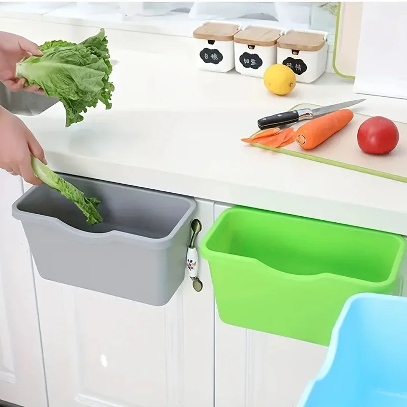 1pc Cabinet Style Trash Can, Hangable Plastic Garbage Bin for Cabinet Door, Simple and Practical Kitchen Tools Oasis Select
