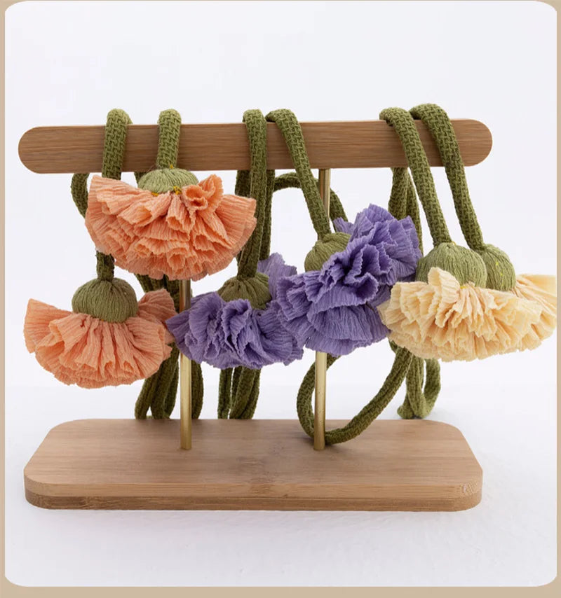 1pcs Carnation-Flower Curtain Tiebacks Rope No Drill Rope Curtain Holdbacks Rope for Home Office Shower Bedroom Decoration Oasis Select