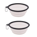TPE dog bowl cat bowl wear-resistant and durable pet folding bowl travel outdoor drinking water feeding portable pet bowl Oasis Select white-2pcs 350ml