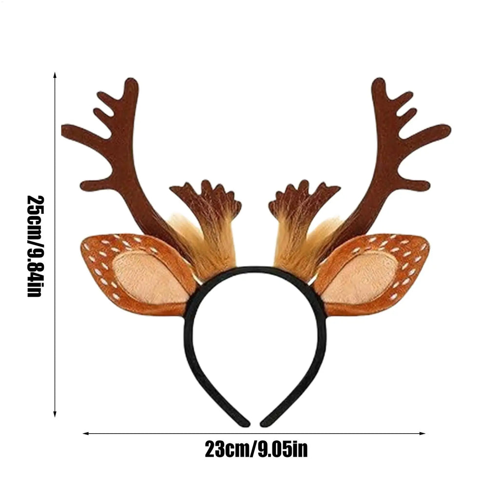 Antlers Headband Christmas Cosplay Headwear Decorative Festive Hairband for Kids Teens Adults Collectors Costume Parties Themed Oasis Select