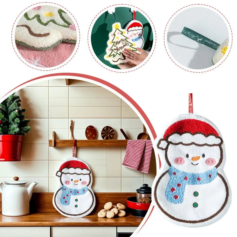 Christmas Hand Towel – Quick-Dry Coral Fleece Kitchen & Bath Christmas Hand Towel Oasis Select
