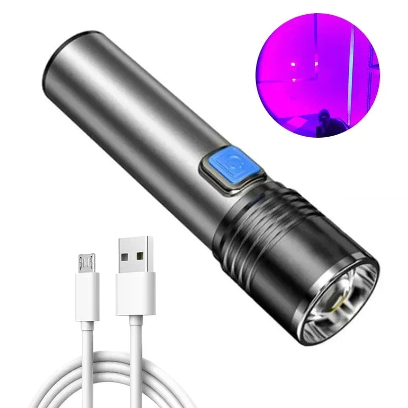 395NM UV Flashlight LED Ultraviolet Torch Zoomable Ultra Violet Lights Inspection Lamp Pet Urine Stain Detector Tools Lantern Oasis Select 395nm style2