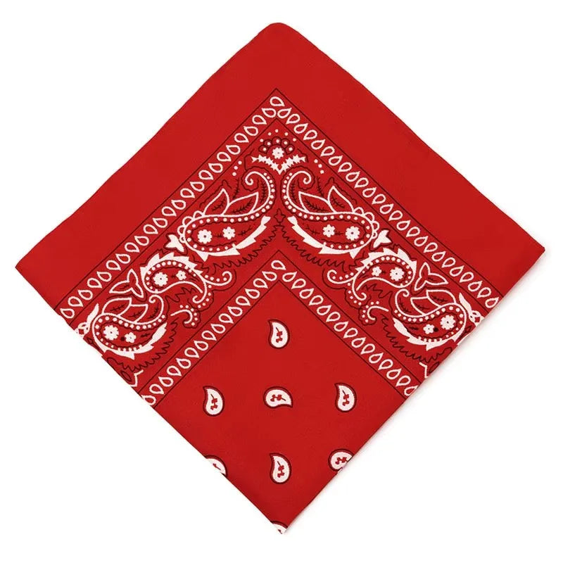1/4/6Pcs Fashion Hip HopBlend Bandana Square Scarf Black Red Paisley Headband Printed For Women/Men/Boys/Girls Oasis Select Red 55X55 cm