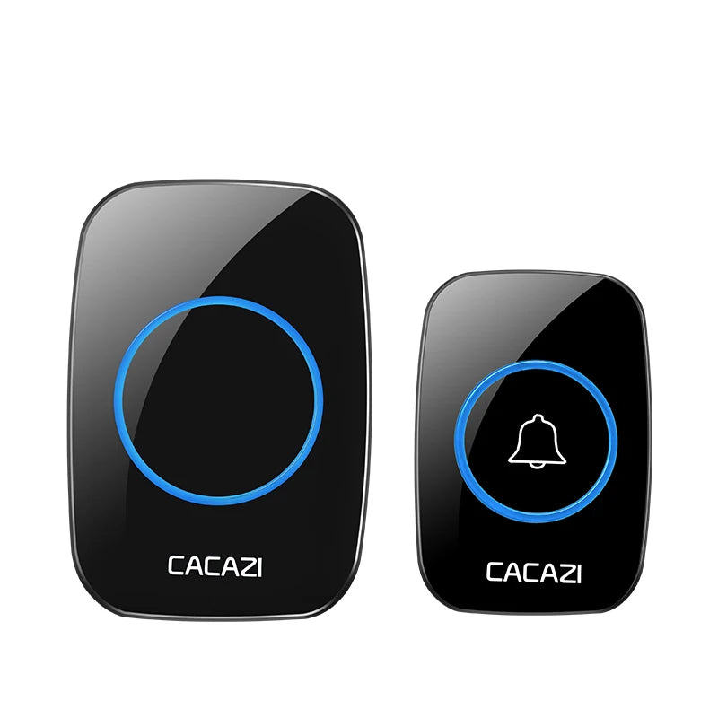 CACAZI New Wireless Doorbell Waterproof 300m Range US EU UK Plug-in Home Intelligent Door Bell Chime 1 2 Button 1 2 3 Receivers Oasis Select B 1Button 1Receiver EU Plug