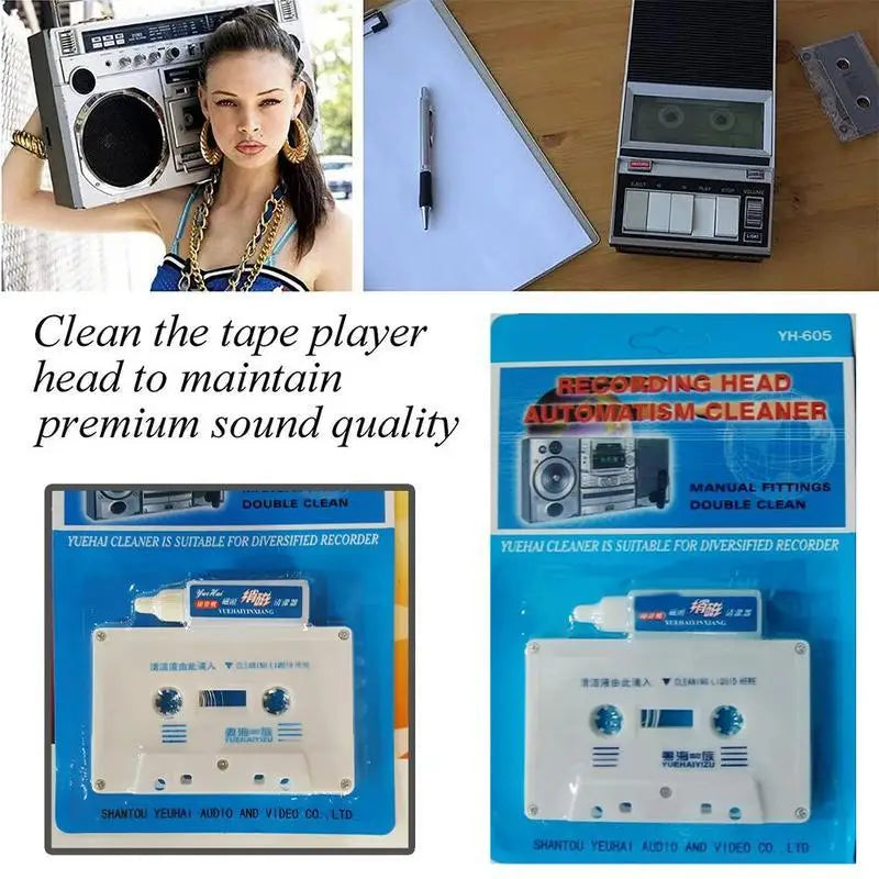Tape Cleaner Tape Recorder Cleaning Tape Line Audio Head Tape Cassette Wet/Dry Tape Head Player Cassette Cleaner Oasis Select