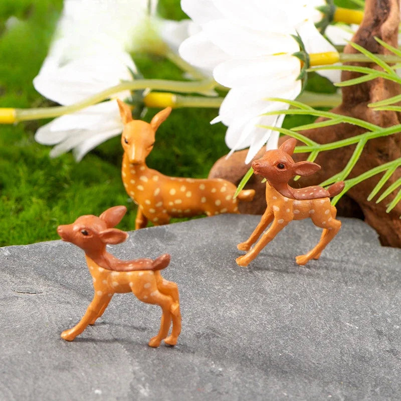Mini Deer Realistic Elk Figurine Woodland Animal Figurines Desktop Model Collection Party Favors Educational Learning Toys Oasis Select