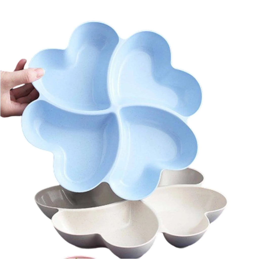 Four-Leaf Clover Snack Plate – Heart Compartment Fruit Tray Serving Snack Tray Oasis Select