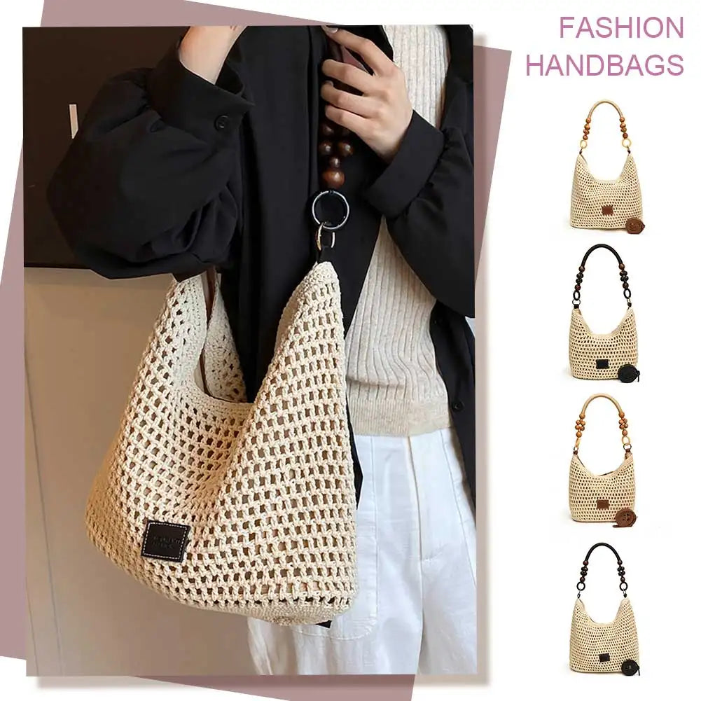 Women's Crochet Mesh Beach Bag – Large Woven Crossbody Tote Crochet Beach Tote Oasis Select