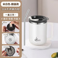 304 Stainless Steel Mug with Lid & Straw, Double-Layered, Suitable for Milk and Coffee, Office Cup with Handle, and Tea Infuser Oasis Select White 430ml