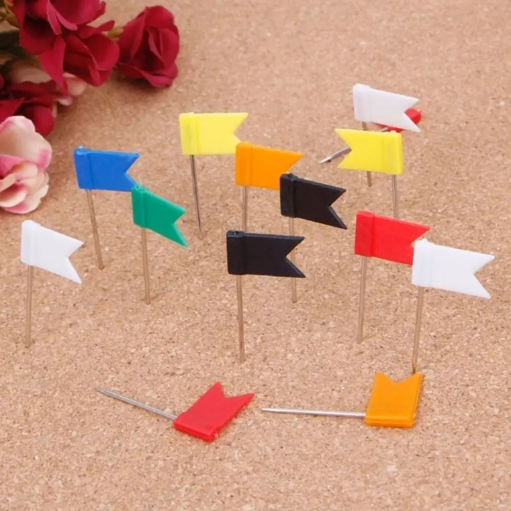 100pcs/box Bright Colors Colored Push Pins Reliable Material Stable Fixing Map Pins Easy Insert 100 Pieces Box Art Supplies Oasis Select