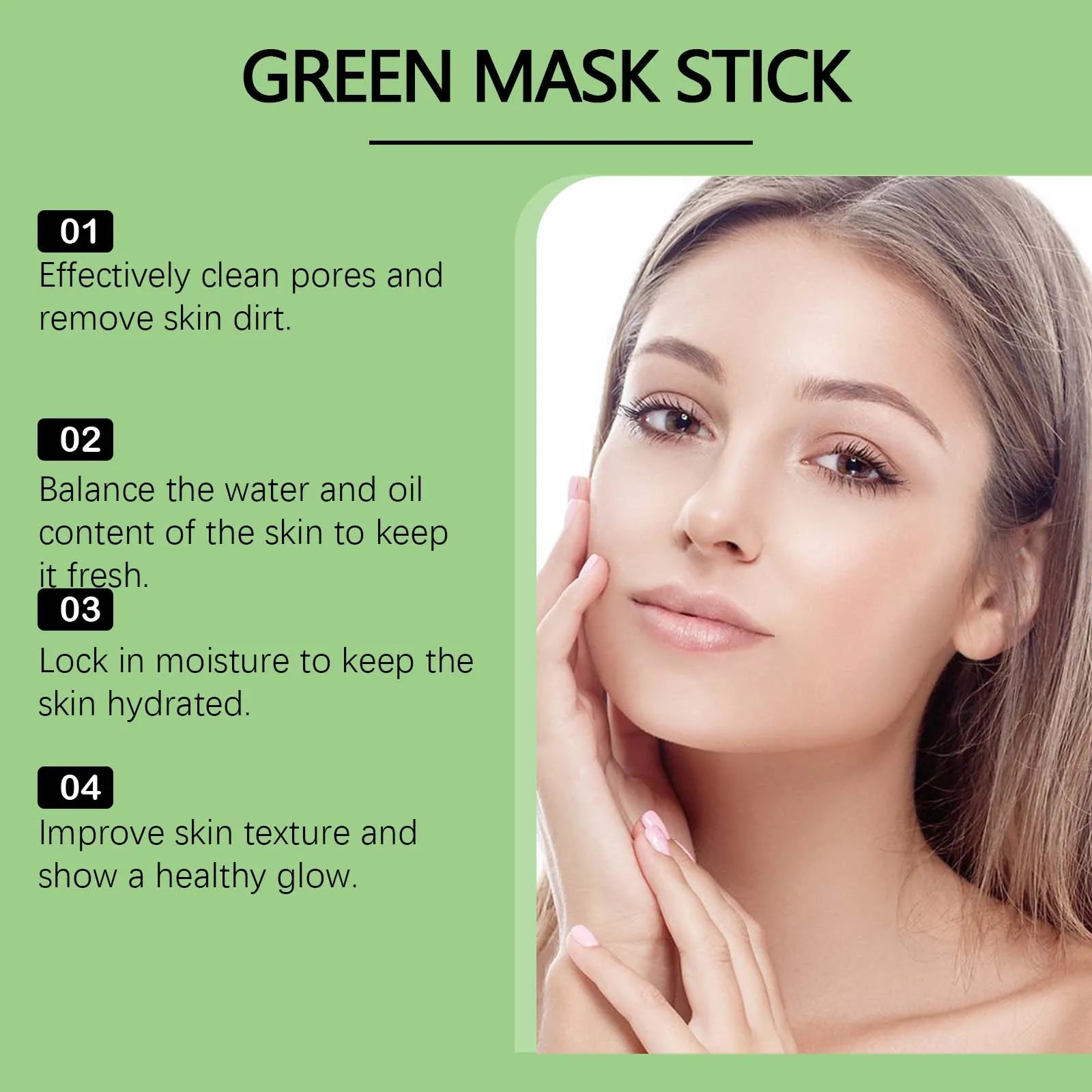 Face Clean Mask Green Tea Cleansing Stick Mask Smear Acne Shrink Blackhead Moisturizing Deep Cleansing Mask Film 40g Pores Oasis Select
