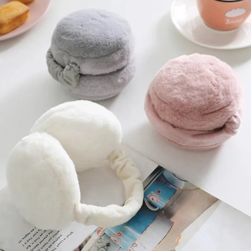 1-4PCS Korean Version Foldable Portable Ear Cup For Warmth, Plush Earplugs For Men And Women For Warmth In Autumn And Winter Oasis Select