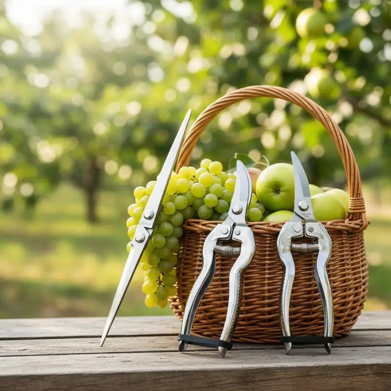 Stainless Steel Pruning Shears | Sharp Blades, Non-Slip Handle
