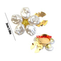 1PC Flower Rhinestone Pearl Cufflinks for Women Buttons Exquisite Shirt Sleeve Collar Clips Decor Jewelry Elegant Accessories Oasis Select 1PC