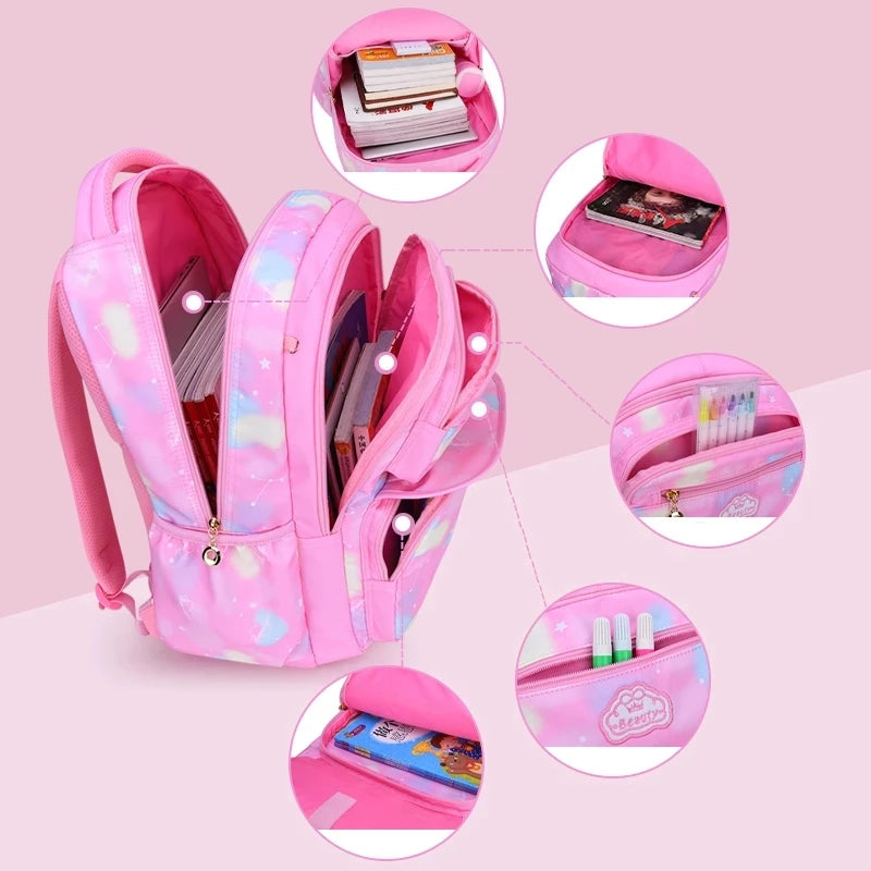 Kawaii Girls School Backpack – Cute Pink Waterproof Kids Bag