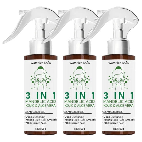 3-in-1 Mandelic Acid & Kojic Acid Scrub Gel with Aloe Vera Exfoliating Scrub Gel Oasis Select green 100g