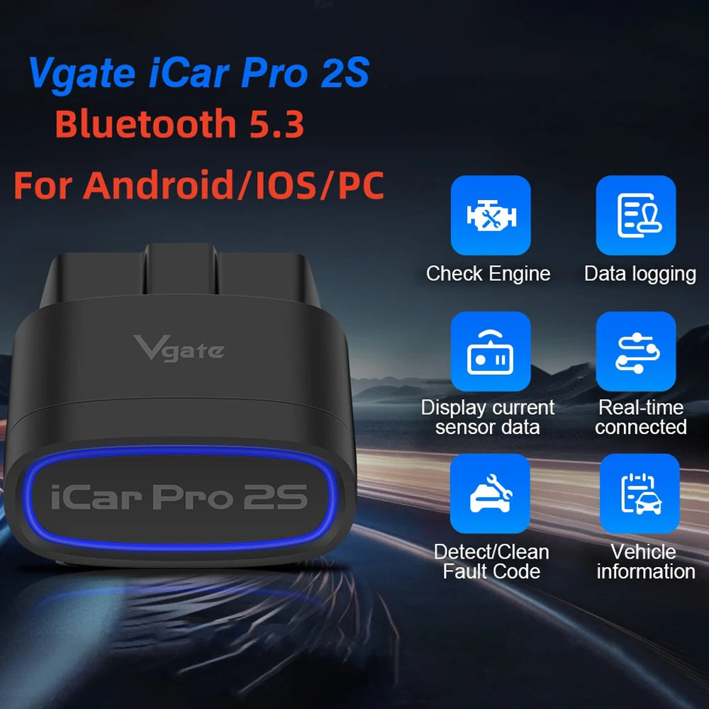 Vgate iCar Pro 2S ELM327 Bluetooth 5.3 OBD2 Car Diagnostic Scanner OBD2 Diagnostic Scanner Oasis Select Default Title