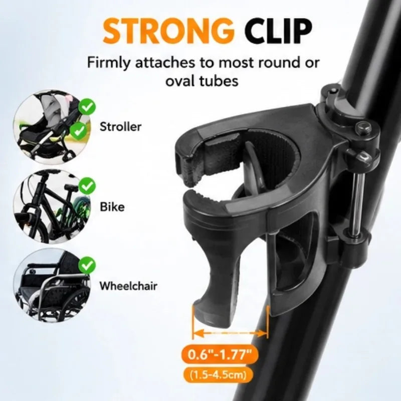 2-in-1 Stroller Cup & Phone Holder | Universal Adjustable Mount