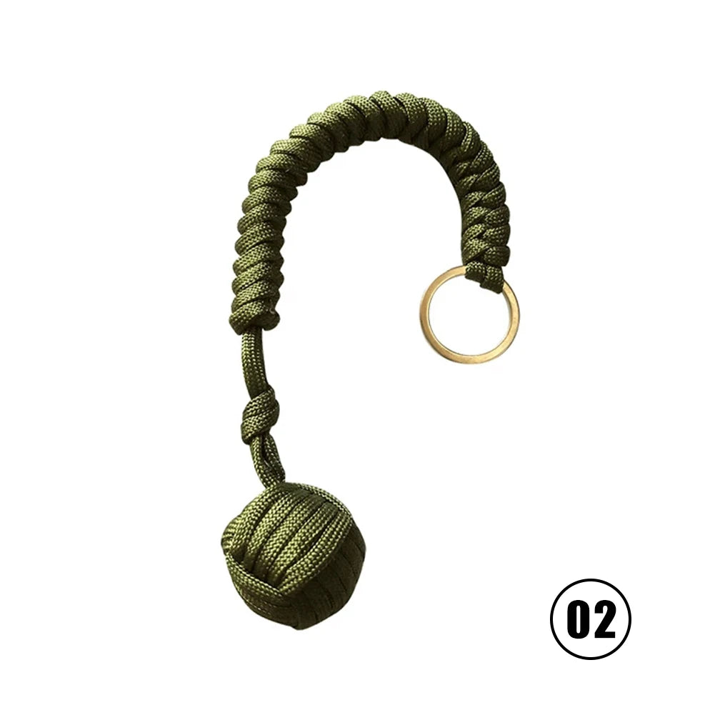 Monkey Fist Paracord Keychain with Steel Ball | EDC Survival