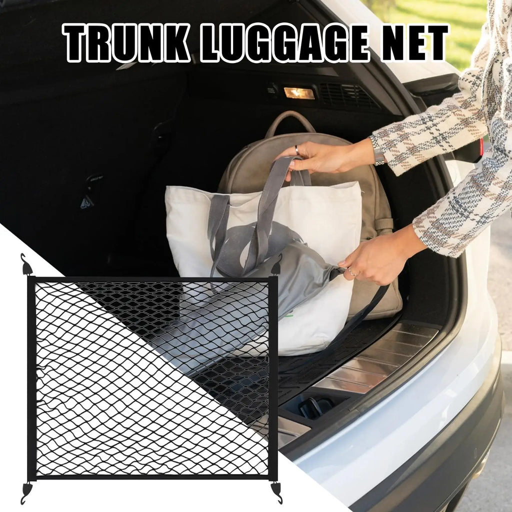Trunk Net Vehicle Luggage Mesh Elastic Anti-Slip Car Trunk Luggage Net Luggage storage tools for Sedan SUV RV Trailer Outdoors Oasis Select