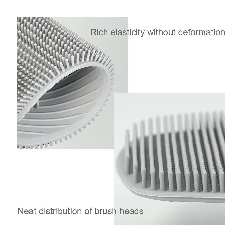 Exfoliating Silicone Brush Cleanser No Slip Handle Body Scrubber Cleans and Massages Skin Bathroom Accessories Bath Brush Oasis Select