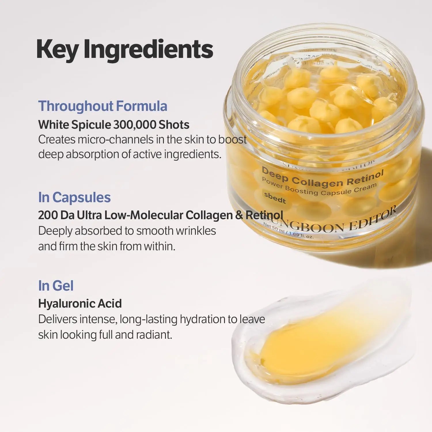 Korean Sbect Facial Skin Care Set - Collagen Silk Peptide Ampoule, Boosting Cream Serum, Retinol Capsule, Revitalizing, Brighten Oasis Select