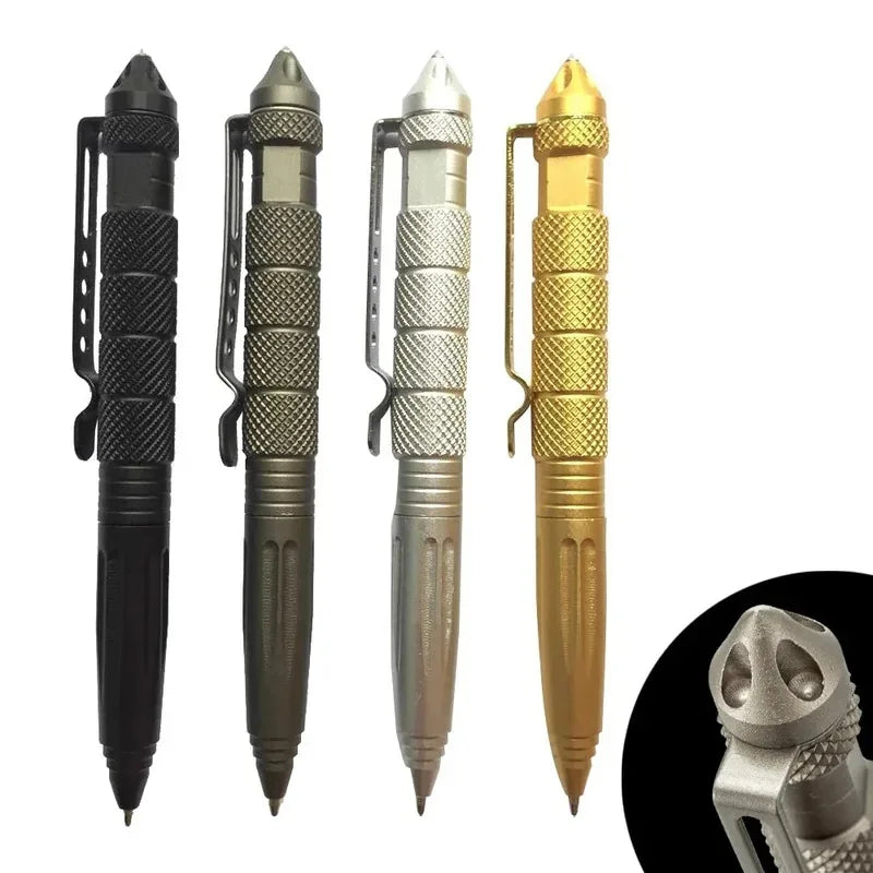 1/2pcs High Quality Metal Military Tactical Pen School Student Ballpoint Pens Emergency Glass Breaker Self Defense Supplies Oasis Select