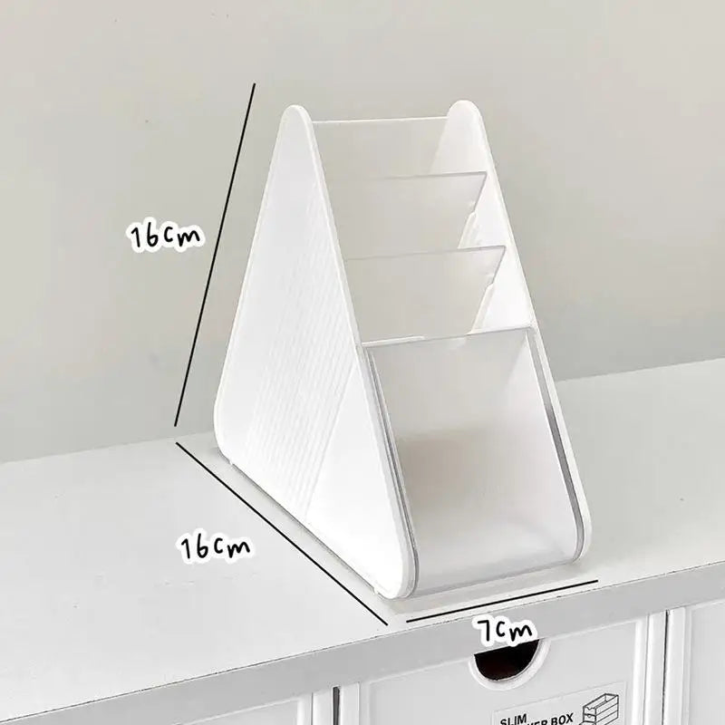 Plastic Slanted Pen Holder Multi Compartments Clear Slots Heavy Duty Desktop Organizer for Home Office School Supplies Storage Oasis Select A