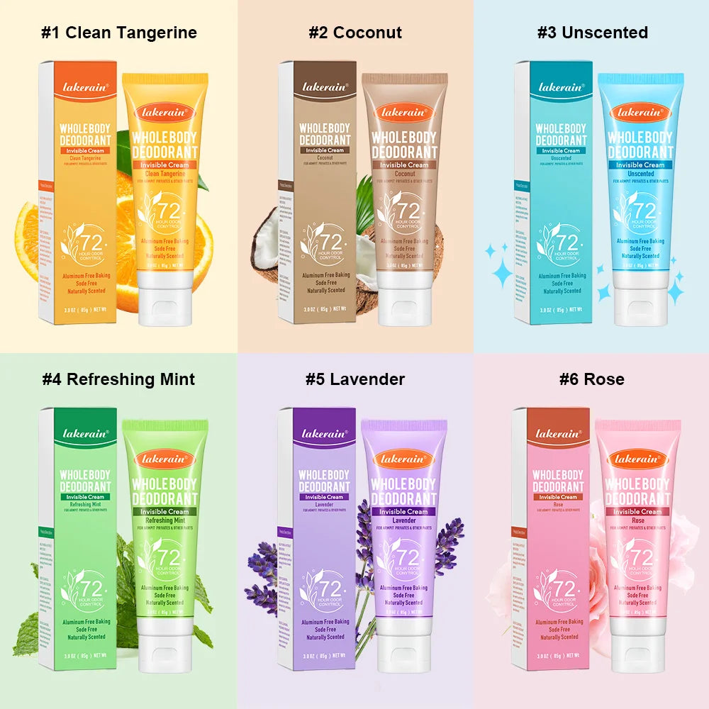 Whole Body Deodorant Deeply Improve Odor Refreshing Non-sticky Mild Formula Multiple Fragrances Creamy Texture Pre-Deodorant Oasis Select