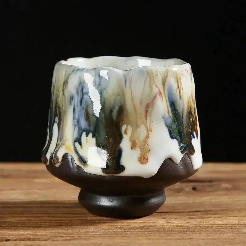 Japanese Coarse Ceramic Coffee Cup Handmade Tea Cup Kungfu Tea Cup Household Water Cup Oasis Select Meditation Cup 1
