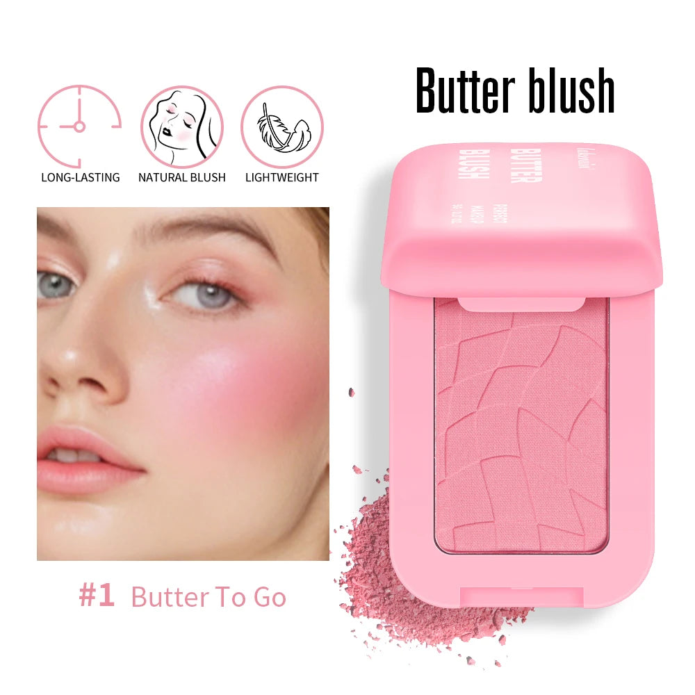 Makeup Powder Blush Waterproof And Sweat-proof High Pigment Long Lasting Pink Cream Blush Cosmetics Palette Powder Korean Makeup Oasis Select
